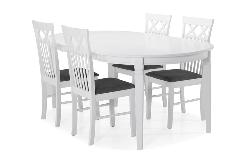 Läckö Spisebord med 4 Rebecka stoler - Hvit - Møbler - Bord - Spisegrupper