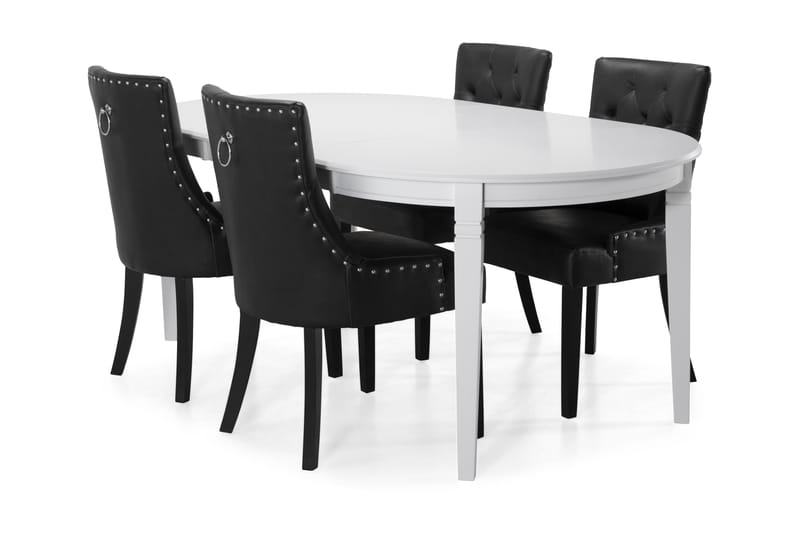 Läckö Spisebord med 4 Tuva stoler - Svart - Møbler - Bord - Spisegrupper