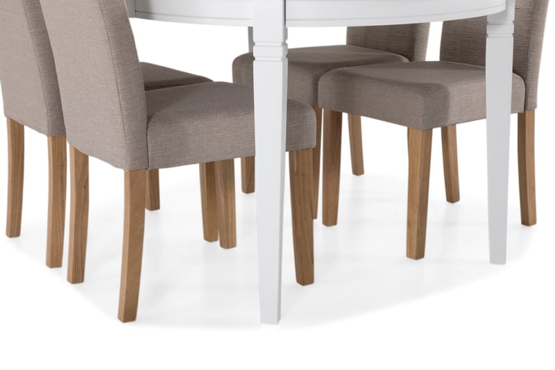 Läckö Spisebord med 4 Viktor stoler - Beige/Eik - Møbler - Bord - Spisegrupper