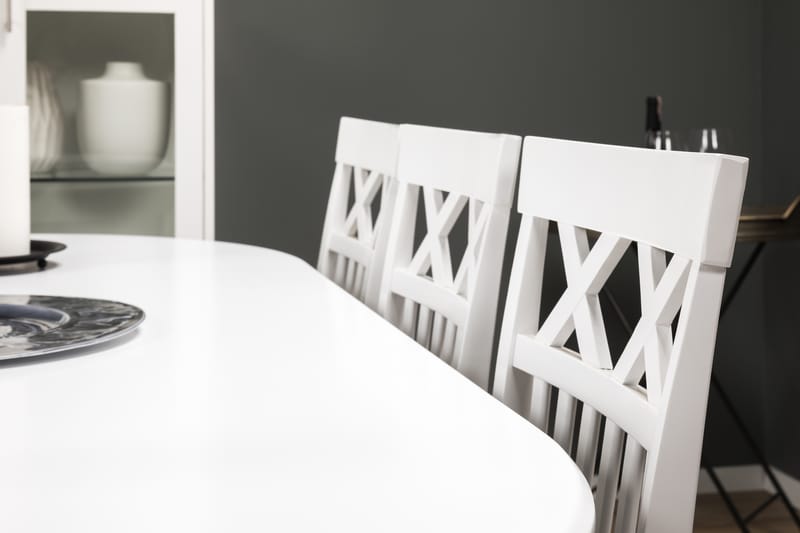 Läckö Spisebord med 6 Rebecka stoler - Hvit - Møbler - Bord - Spisegrupper