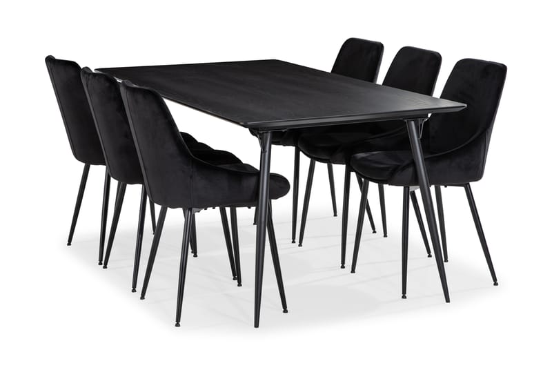 Lilo Spisebord 180 cm med 6 Alsarp KjøkkenStoler - Svart - Møbler - Bord - Sofabord