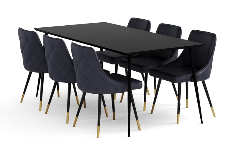 Lilo Spisebord 180 cm med 6 Filipstad Spisestol Kunstlær - Møbler - Bord - Spisegrupper