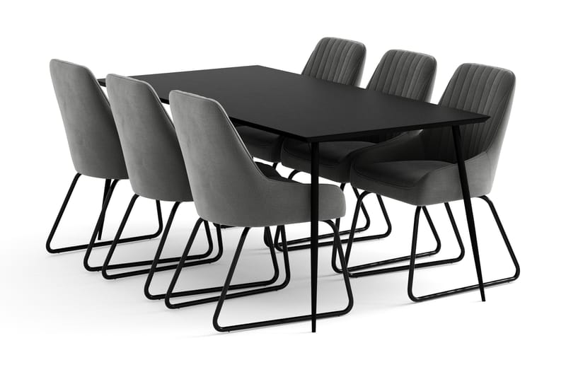 Lilo Spisegruppe med 6 Mino Spisestol - Møbler - Bord - Spisebord & kjøkkenbord