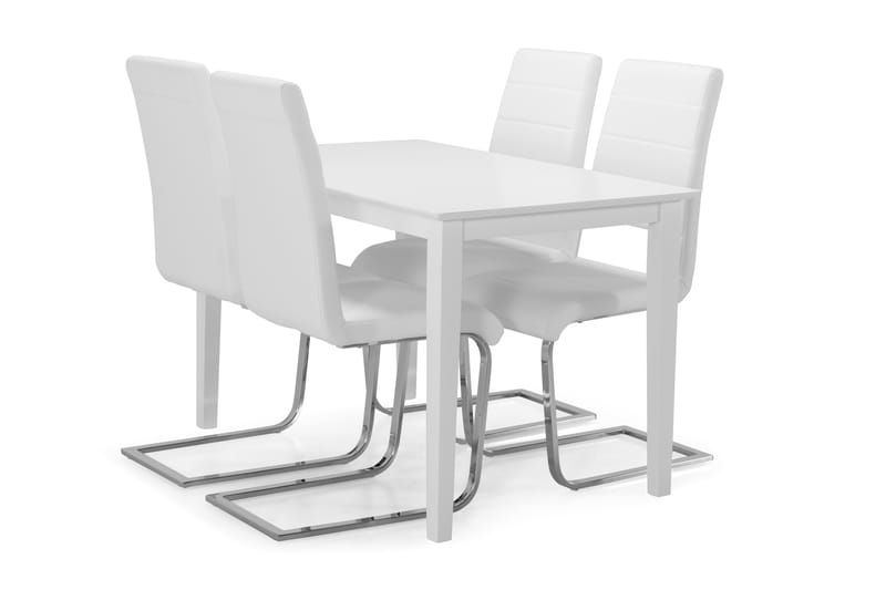 Michigan Spisebord med 4 Cibus stoler - Hvit/Krom - Møbler - Bord - Spisegrupper