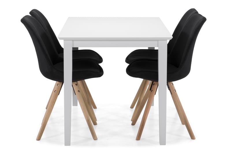Michigan Spisebord med 4 Forum stoler - Hvit/Mørkegrå - Møbler - Bord - Spisegrupper