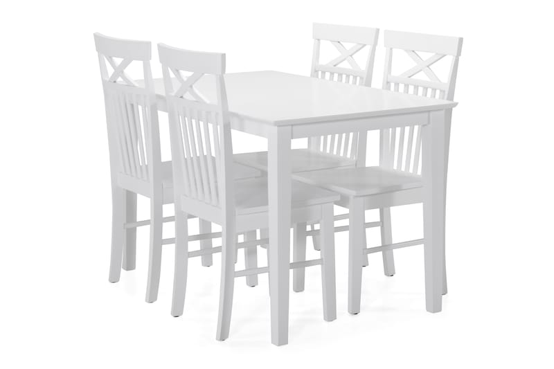 Michigan Spisebord med 4 Michigan stoler - Hvit - Møbler - Stoler & lenestoler - Spisestuestoler & kjøkkenstoler