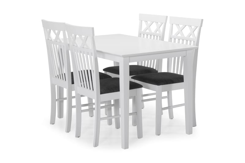 Michigan Spisebord med 4 Rebecka stoler - Hvit - Møbler - Bord - Spisegrupper