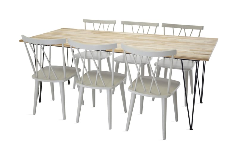 Miva Spisebord +Molly Stol grå 6 stk. - Møbler - Bord - Spisegrupper