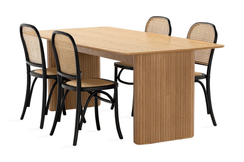 Nixrai Spisebord 200 cm med 4 Bjarshog Spisestoler - Eik - Møbler - Bord - Spisegrupper