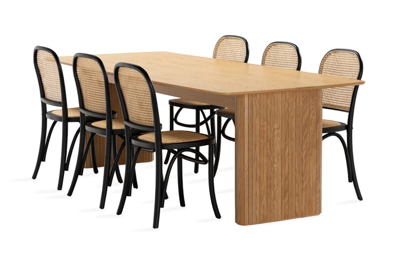Nixrai Spisebord 240 cm med 6 Bjarshog Spisestoler - Eik - Møbler - Bord - Spisegrupper