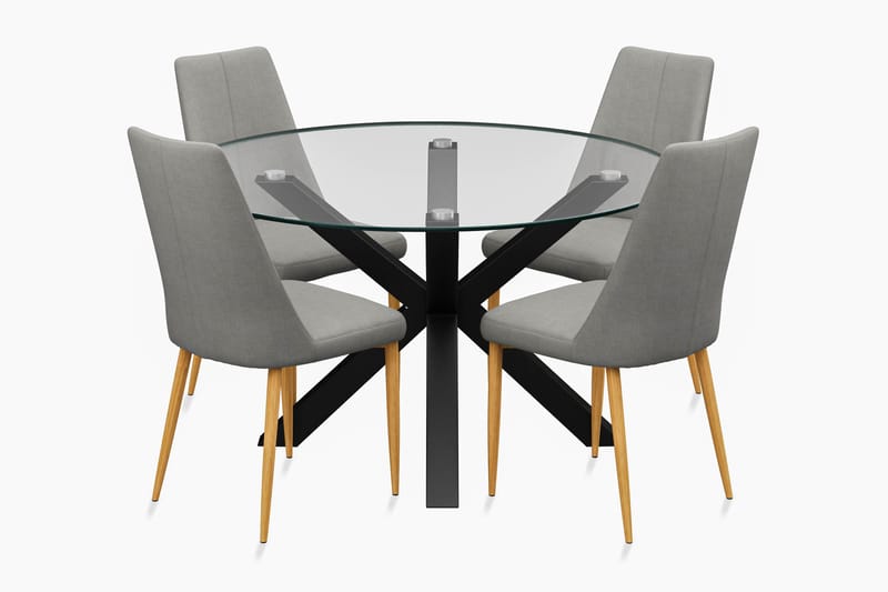 Norvallen Spisebord Runt 130 cm med 4 Angsta Spisestoler - Møbler - Bord - Spisegrupper