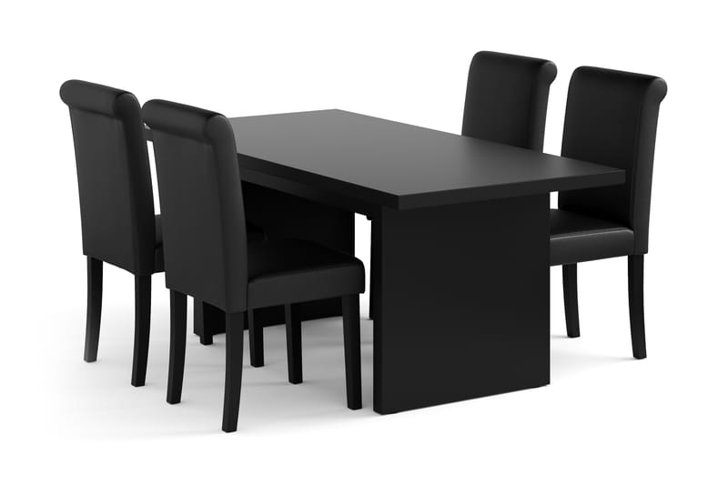 Spisegruppe 180 cm inkl. 4 Ravesta stoler - Grå / Hvit / Svart - Møbler - Bord - Spisegrupper