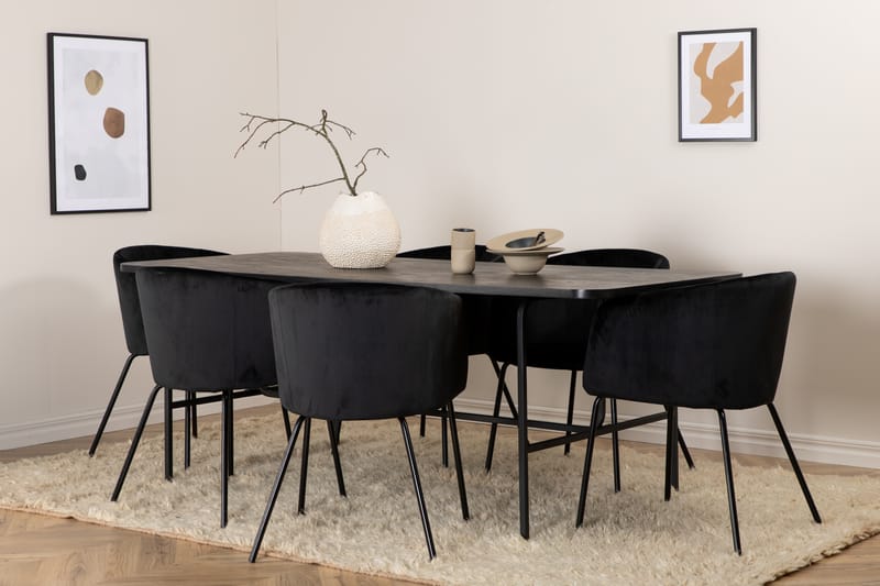 Uno Spisebord med 6stk Berit Spisestol - Møbler - Bord - Spisegrupper