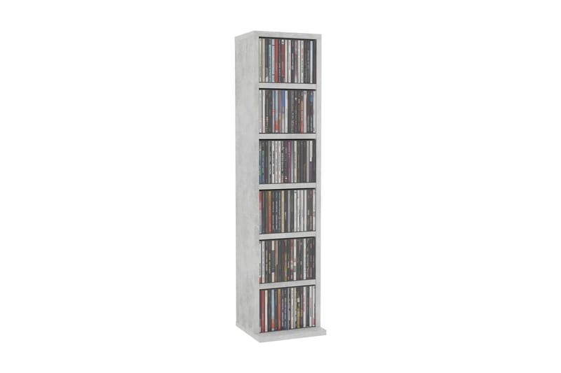 CD-skap betonggrå 21x16x88 cm sponplate - Grå - Møbler - Medie- & TV-møbler - CD-hylle & DVD-hylle