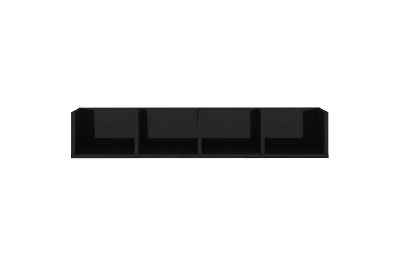 Veggmontert CD-hylle høyglans svart 100x18x18 cm sponplate - Svart - Møbler - Medie- & TV-møbler - TV-benk & mediabenk