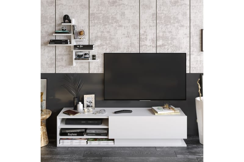 Achberg Tv-benk 150 cm - Hvit - Møbler - Medie- & TV-møbler - TV-benk & mediabenk