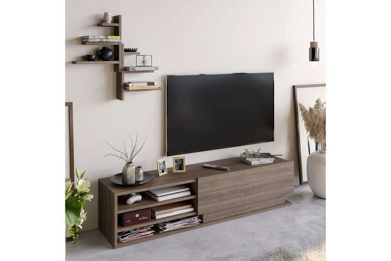 Achberg Tv-benk 150 cm - Mørkebrun - Møbler - Medie- & TV-møbler - TV-benk & mediabenk