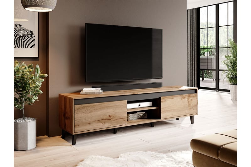 Amshyttan Tv-benk 170 cm - Natur|Antrasitt - Møbler - Mediamøbel & tv møbel - TV-benk & mediabenk