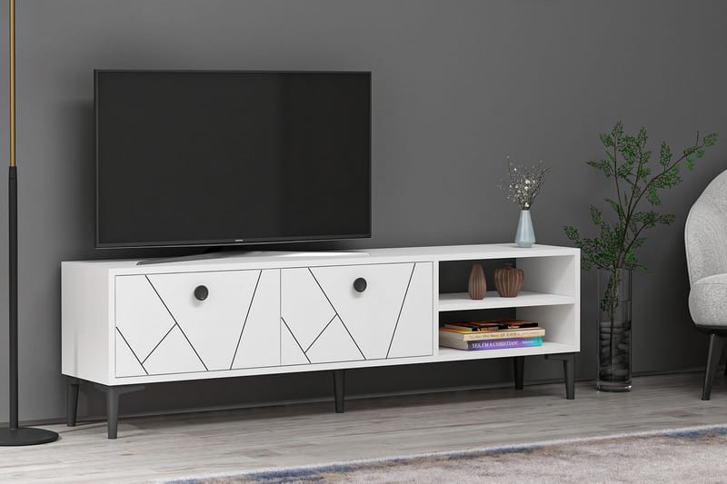 Andalos Tv-benk 150 cm - Hvit - Møbler - Medie- & TV-møbler - TV-benk & mediabenk