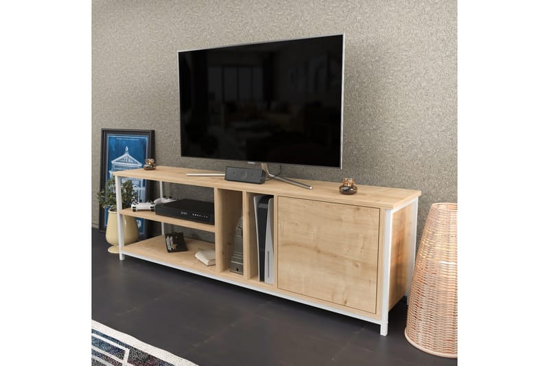 Andifli Tv-benk 140x50,8 cm - Hvit - Møbler - Mediamøbel & tv møbel - TV-benk & mediabenk