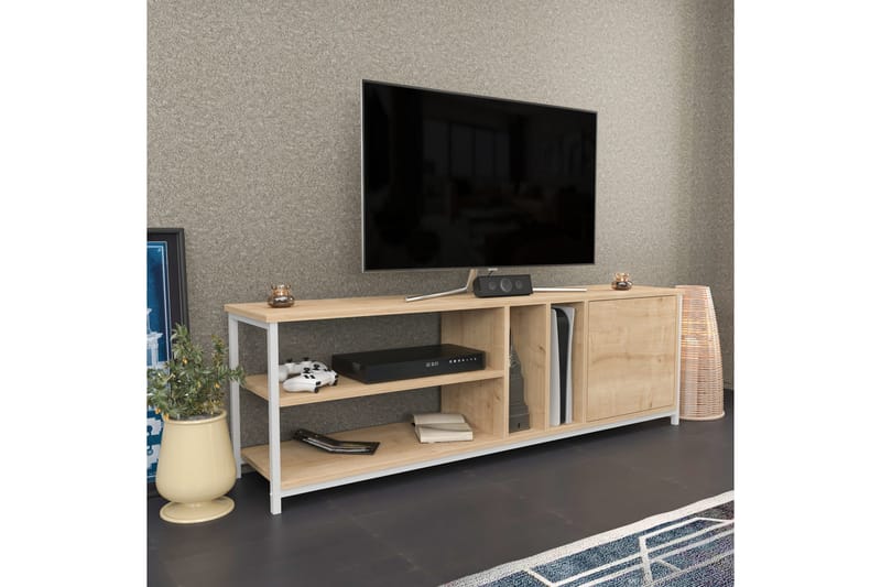 Andifli Tv-benk 140x50,8 cm - Hvit - Møbler - Mediamøbel & tv møbel - TV-benk & mediabenk