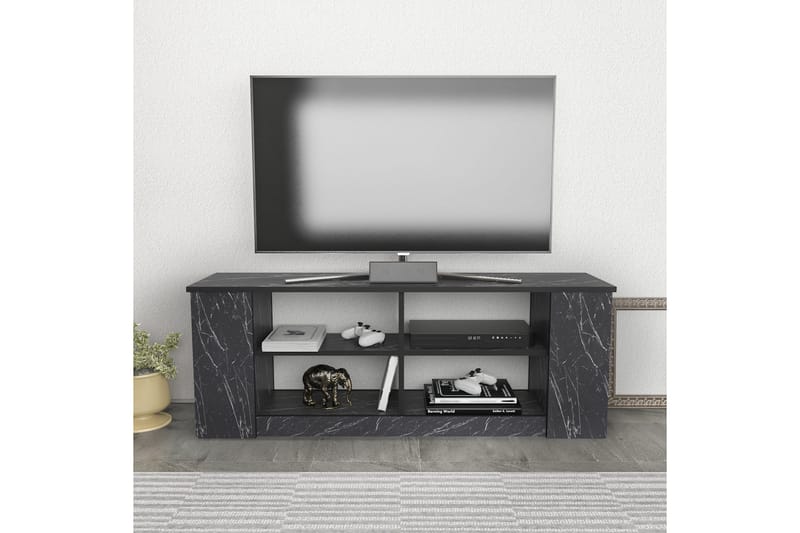 Andifli Tv-benk 140x51,8 cm - Svart - Møbler - Mediamøbel & tv møbel - TV-benk & mediabenk