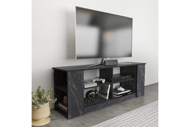 Andifli Tv-benk 140x51,8 cm - Svart - Møbler - Mediamøbel & tv møbel - TV-benk & mediabenk