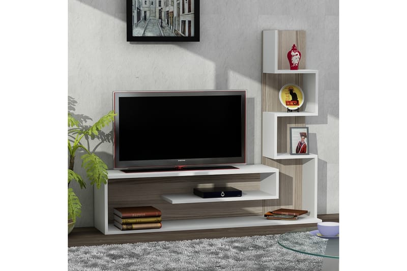 Asillane TV-benk 149 cm Labyrint - Hvit - Møbler - Mediamøbel & tv møbel - TV-benk & mediabenk