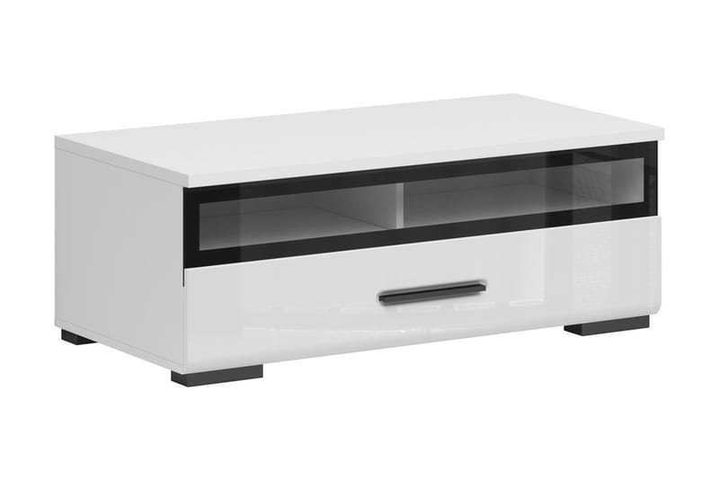 ASSEN TV-benk 100 cm - Hvit høyglans/Svart høyglans - Møbler - Mediamøbel & tv møbel - TV-benk & mediabenk
