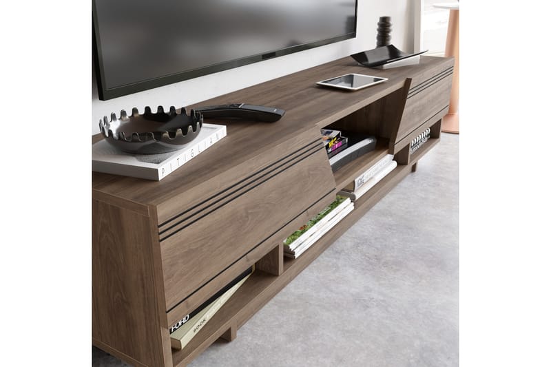 Baggrow TV-benk 160 cm - Mørkebrun - Møbler - Mediamøbel & tv møbel - TV-benk & mediabenk