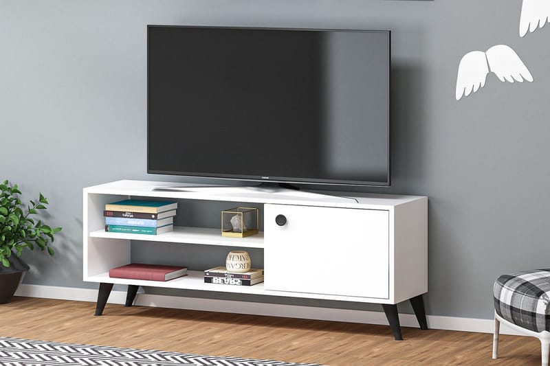 Bonilla TV-benk 120 cm - Hvit - Møbler - Bord - Avlastningsbord - Konsollbord