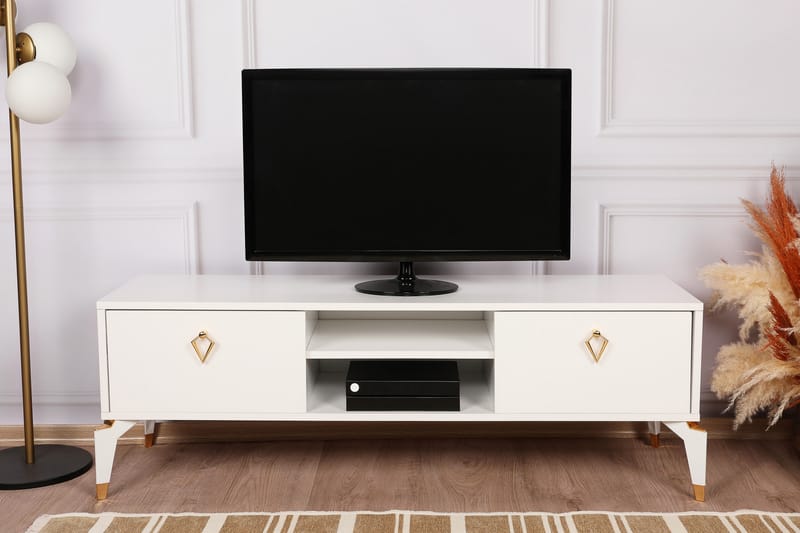 Buvillage Tv-benk 143 cm - Hvit - Møbler - Medie- & TV-møbler - TV-benk & mediabenk