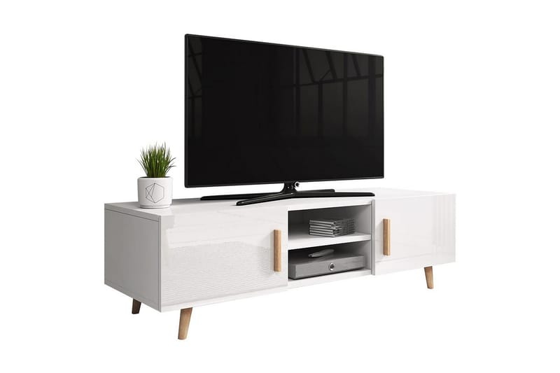 Byvallen Tv-benk 50x42x140 cm - Hvit - Møbler - Medie- & TV-møbler - TV-benk & mediabenk