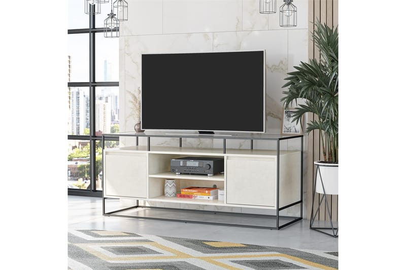 Camley Tv-benk 136,6x49,8 cm Hvit - Dorel Home - Møbler - Mediamøbel & tv møbel - TV-benk & mediabenk