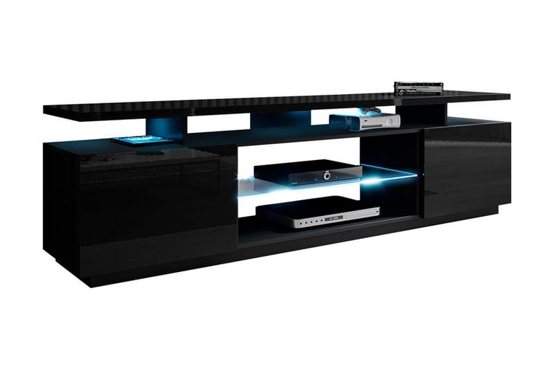 Ceasar TV-benk 180 cm med LED - Svart - Møbler - Mediamøbel & tv møbel - TV-benk & mediabenk