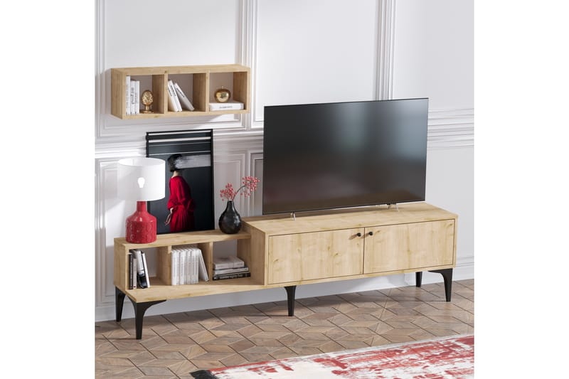 Comceal Tv-benk 180 cm - Natur/Hvit - Møbler - Mediamøbel & tv møbel - TV-benk & mediabenk