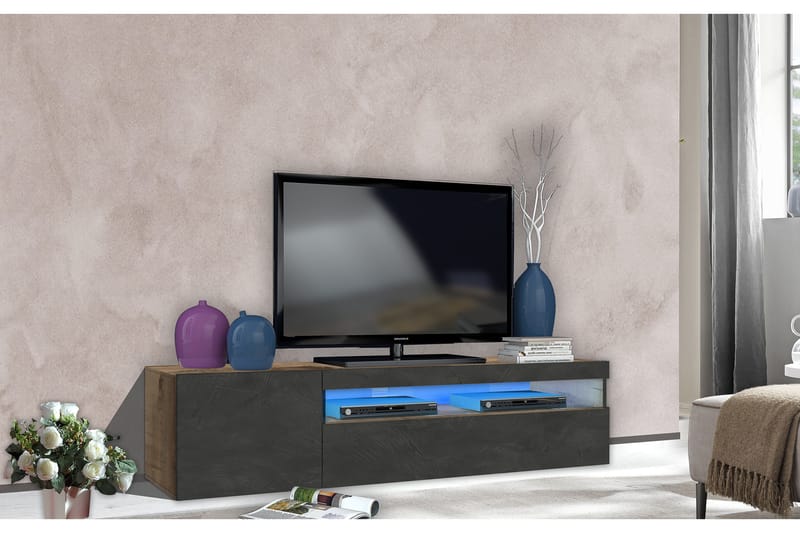 Daiquiria Tv-benk 155 cm - Natur/Lønnfarge/Antrasitt - Møbler - Medie- & TV-møbler - TV-benk & mediabenk