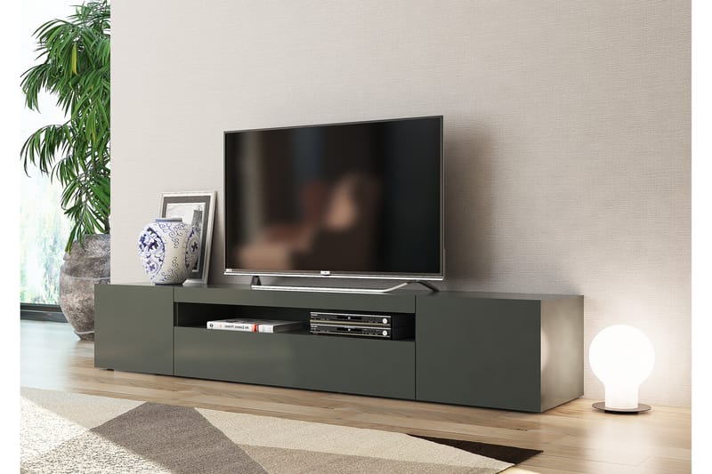 Daiquiria Tv-benk 200 cm - Antrasitt Høyglans - Møbler - Mediamøbel & tv møbel - TV-benk & mediabenk
