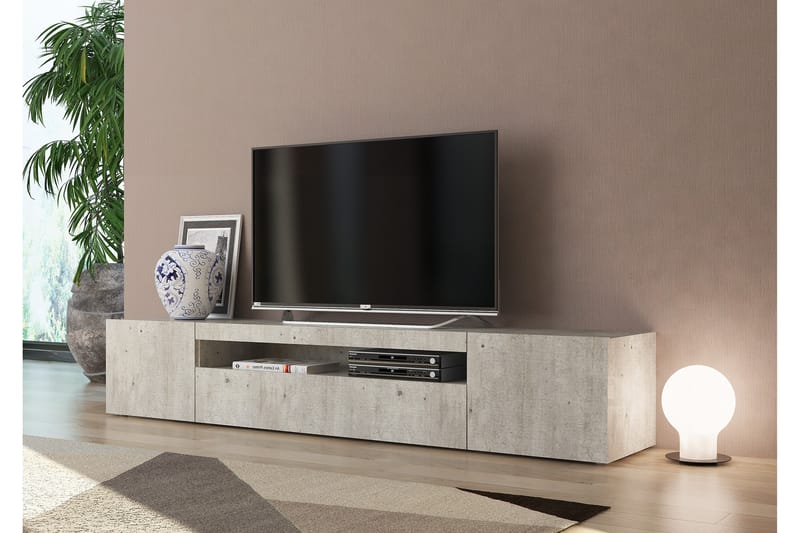 Daiquiria Tv-benk 200 cm - Betonggrå - Møbler - Medie- & TV-møbler - TV-benk & mediabenk