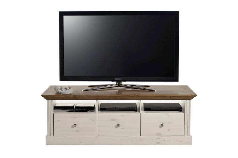 Dorsey TV-benk 145 cm - Whitewash/Mørkbrun - Møbler - Medie- & TV-møbler - TV-benk & mediabenk