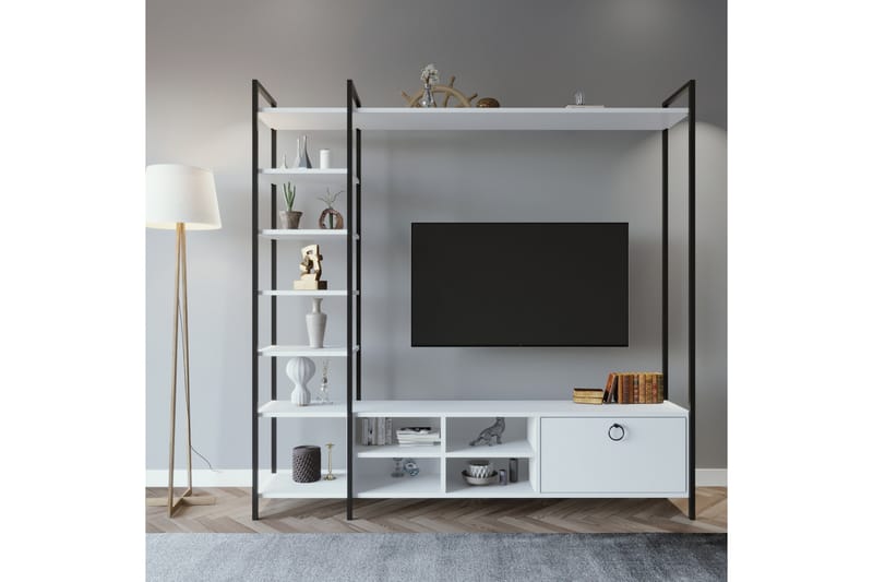 Evrenli Tv-benk 180 cm - Hvit - Møbler - Mediamøbel & tv møbel - TV-benk & mediabenk