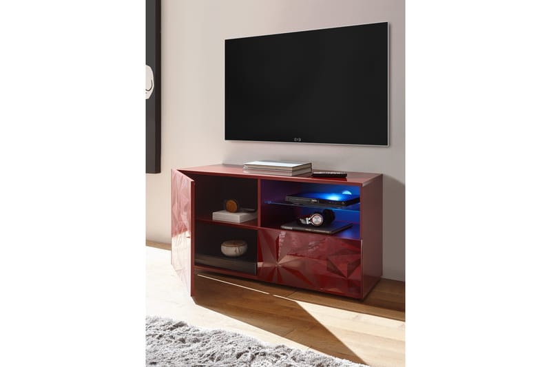 Fasett TV-benk 122 cm - Rød - Møbler - Mediamøbel & tv møbel - TV-benk & mediabenk