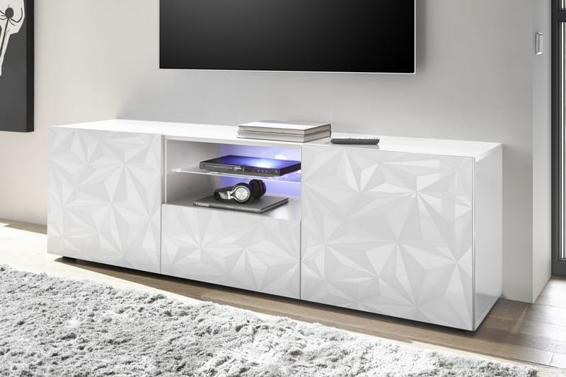 Fasett TV-benk 181 cm - Hvit - Møbler - Mediamøbel & tv møbel - TV-benk & mediabenk
