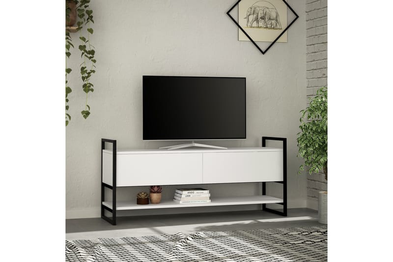 Homitis TV-benk 131 cm - Hvit - Møbler - Mediamøbel & tv møbel - TV-benk & mediabenk