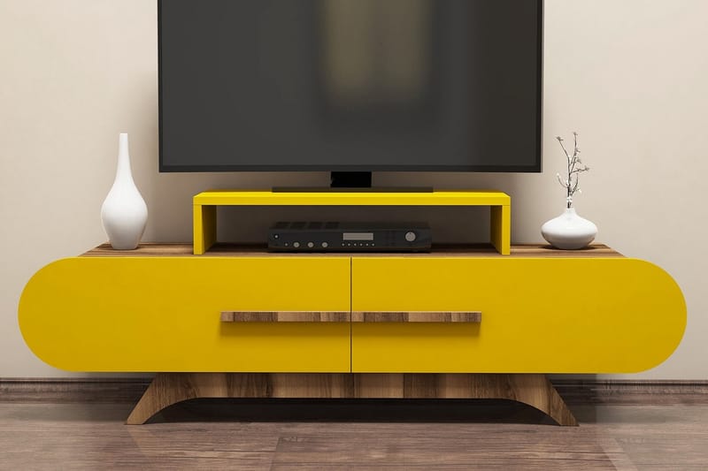 Hovdane TV-Benk 145 cm - Brun/Gul - Møbler - Mediamøbel & tv møbel - TV-møbelsett