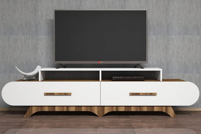 Hovdane TV-Benk 205 cm - Brun/Hvit - Møbler - Medie- & TV-møbler - TV-benk & mediabenk
