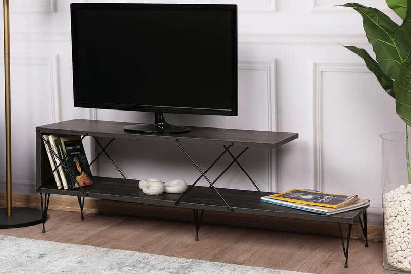 Jaennis TV-benk 120 cm - Mørkebrun - Møbler - Mediamøbel & tv møbel - TV-benk & mediabenk