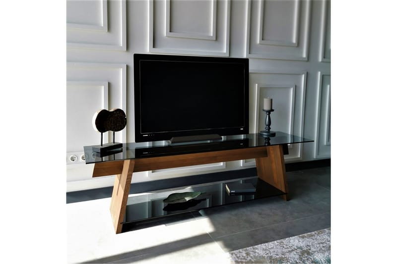 Jamerria TV-benk 45 cm - Valnøtt / Svart - Møbler - Medie- & TV-møbler - TV-benk & mediabenk