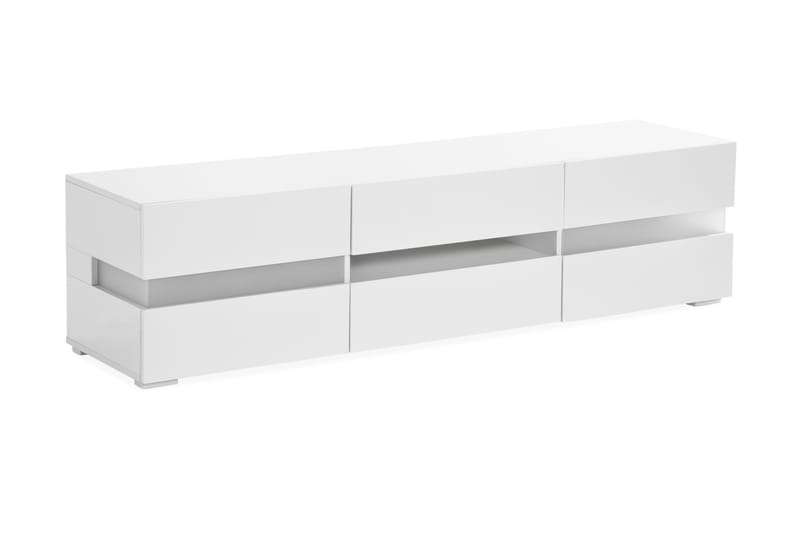 Jugansbo TV-benk 169 cm med LED-belysning - Hvit/Høyglans - Møbler - Bord - Avlastningsbord - Brettbord og småbord