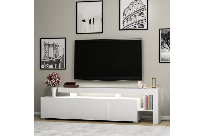 Jurukovo Tv-benk 192 cm - Hvit - Møbler - Medie- & TV-møbler - TV-benk & mediabenk